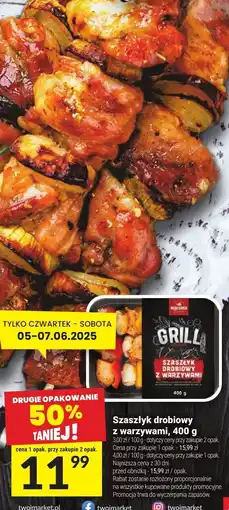 Twój Market Szaszłyk drobiowy z warzywami 400 g Białecki oferta