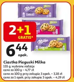 Auchan Ciastka z orzechami laskowymi Milka pieguski oferta