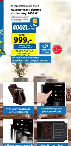 Lidl Automatyczny ekspres ciśnieniowy Silvercrest Kitchen Tools oferta