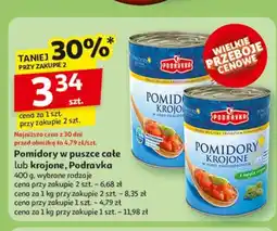 Auchan Pomidory krojone z bazylią Podravka oferta