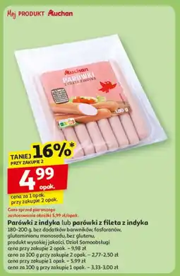 Auchan Parówki z indyka Auchan oferta