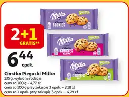 Auchan Ciastka z orzechami laskowymi Milka pieguski oferta