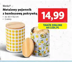 Lidl Metalowy pojemnik z bambusową pokrywką Wenko oferta