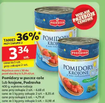 Auchan Pomidory krojone Podravka oferta