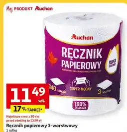 Auchan Recznik papierowy 3 warstwy 340 listków Auchan oferta