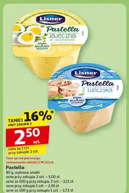 Auchan Pasta z tuńczyka Lisner Pastella oferta