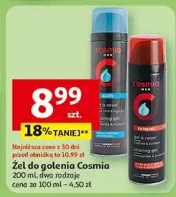Auchan Żel do golenia extreme Cosmia Men oferta