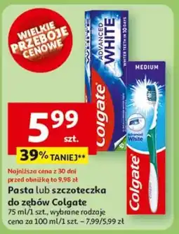 Auchan Szczoteczka do zębów medium Colgate Advanced White oferta