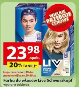 Auchan Farba do włosów nr b10 cool blonde Schwarzkopf Live Intense Colour oferta