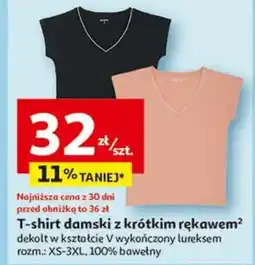 Auchan T-shirt basic damski z krótkim rękawem oferta