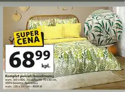 Auchan Komplet pościeli bawełnianej 220 x 200 cm +2 poszewki 70 80 oferta
