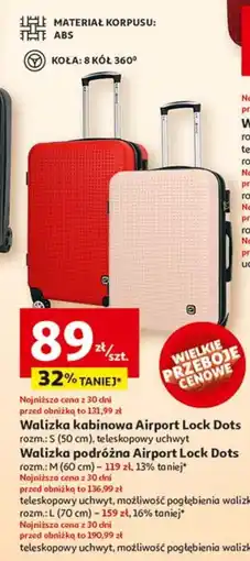 Auchan Walizka kabinowa lock dots l Airport oferta