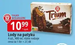 E.Leclerc Lody na patyku Trium 4 szt. 400ml Leclerc oferta