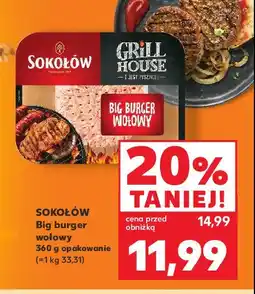 Kaufland Big burger wołowy Sokołów grill house oferta