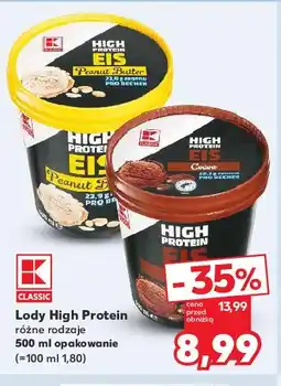 Kaufland Lody proteinowe masło orzechowe K-classic oferta