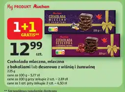 Auchan Czekolada deserowa z żurawiną i wiśnią Auchan różnorodne (logo czerwone) oferta