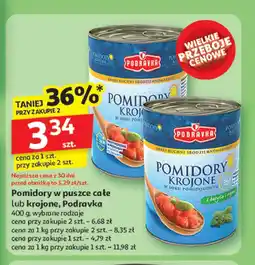 Auchan Pomidory całe bez skórki Podravka oferta