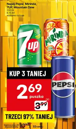 Delikatesy Centrum Napój Pepsi, Mirinda, 7UP, Mountain Dew oferta
