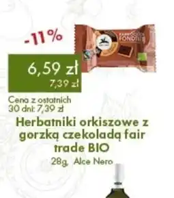 Organic Farma Zdrowia Herbatniki orkiszowe z gorzką czekoladą fair trade BIO oferta
