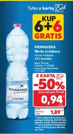 Kaufland Woda niegazowana Primavera oferta