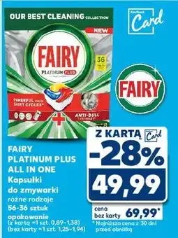 Kaufland Tabletki do zmywarki lemon Fairy Platinum Plus oferta