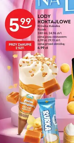 Żabka Lody koktajlowe Krówka Kukułka rożek 240ml Koral oferta
