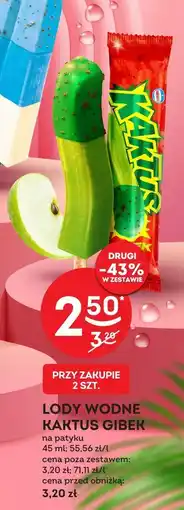 Żabka Lody wodne Kaktus Gibek na patyku 45ml oferta