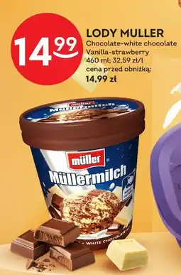 Żabka Lody muller chocolate-white chocolate vanilla-strawberry oferta