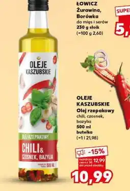 Kaufland OLEJE KASZUBSKIE Olej rzepakowy chili, czosnek, bazylia oferta