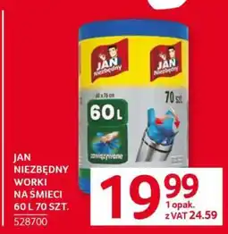 Selgros JAN NIEZBĘDNY WORKI NA ŚMIECI 60 L 70 SZT oferta
