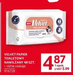 Selgros VELVET PAPIER TOALETOWY NAWILŻANY 48 SZT oferta