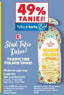 Kaufland Makaron jajeczny krajanka oferta
