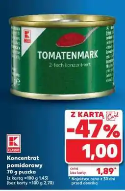 Kaufland Koncentrat pomidorowy 70 g puszka oferta