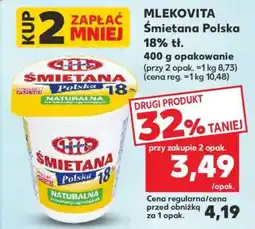 Kaufland MLEKOVITA Śmietana Polska 18% tł oferta