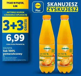 Lidl Sok pomarańczowy 100% Solevita oferta