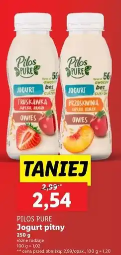 Lidl Jogurt brzoskwinia-banan-owies Pilos Pure oferta