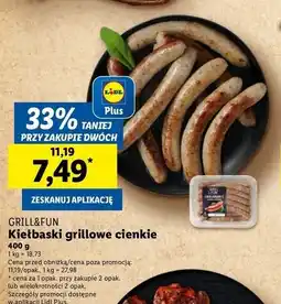Lidl Kiełbaski grillowe cienkie Grill And Fun oferta