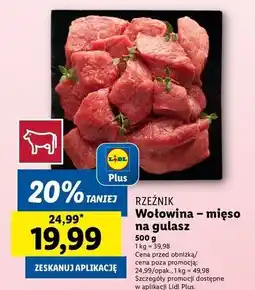 Lidl Gulasz wołowy Rzeźnik Codzienna Dostawa oferta
