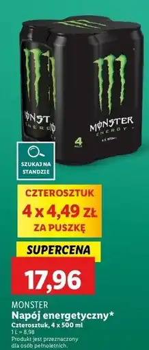 Lidl Napój energetyczny Monster Energy Classic oferta