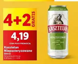 Lidl Piwo Kasztelan Niepasteryzowane oferta