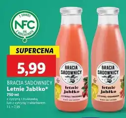 Lidl Sok letnie jabłko z cytryną i rabarbarem Bracia Sadownicy oferta