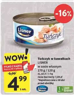 Intermarche Tuńczyk w kawałkach sosie własnym Lisner oferta