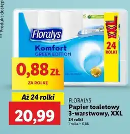 Lidl Papier toaletowy klasyczny biały Floralys oferta