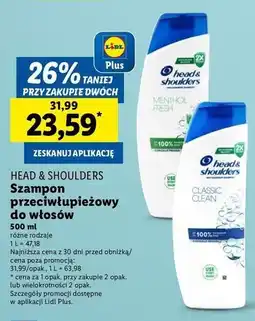 Lidl Szampon menthol fresh Head&Shoulders oferta