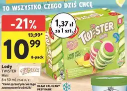 Intermarche Lód mini green + blackcurrant Algida Twister oferta
