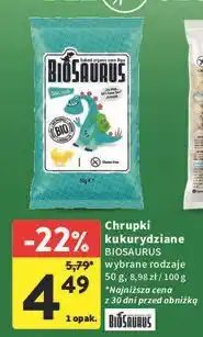 Intermarche Chrupki kukurydziane bezglutenowe Biosaurus oferta