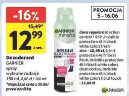 Intermarche Dezodorant black and white Garnier Mineral Invisible oferta