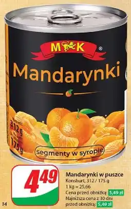 Dino Mandarynki z hiszpanii w lekkim syropie M&K oferta