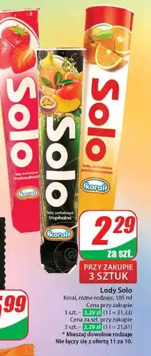 Dino Lód truskawkowy Koral Solo oferta