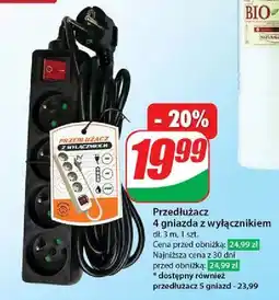 Dino Przedłużacz 4 gniazda z wyłącznikiem oferta